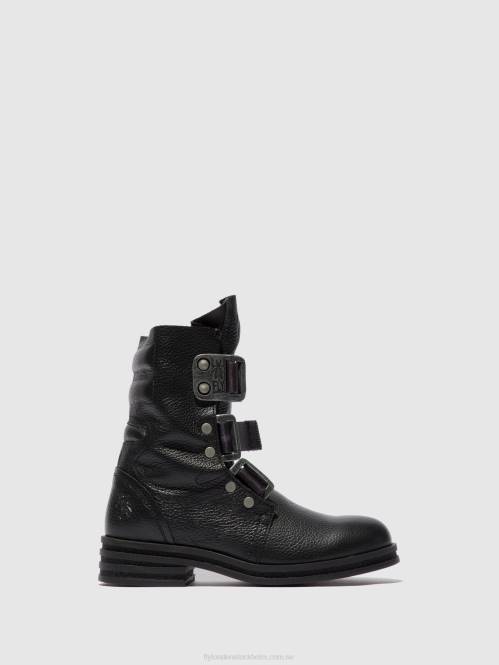 ankelboots med spänne kiff682 kvinnor Fly London 2T02238 rio svart