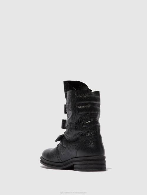 ankelboots med spänne kiff682 kvinnor Fly London 2T02238 rio svart