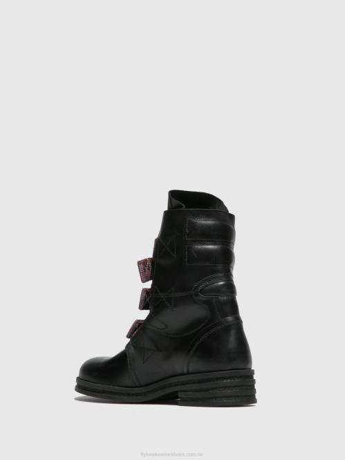 ankelboots med spänne kiff682 kvinnor Fly London 2T02259 matta svart