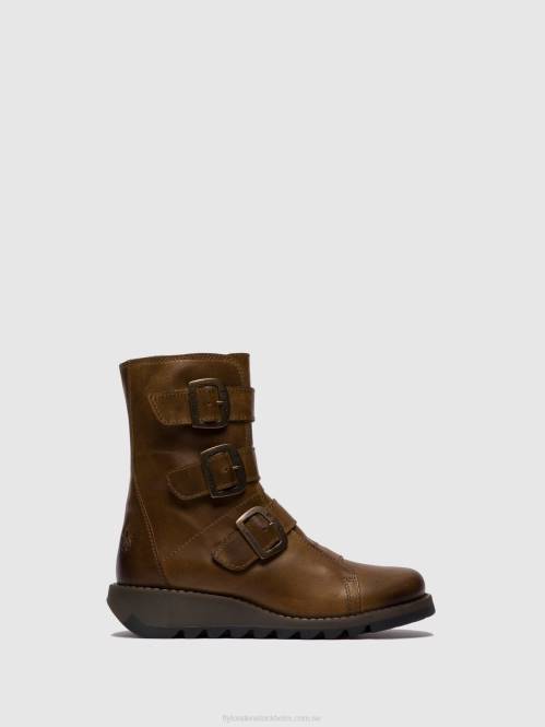 ankelboots med spänne scop110 kvinnor Fly London 2T02246 matta kamel