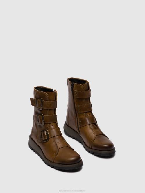 ankelboots med spänne scop110 kvinnor Fly London 2T02246 matta kamel