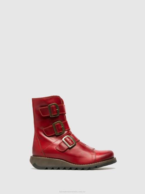 ankelboots med spänne scop110 kvinnor Fly London 2T02265 röd