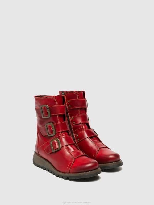 ankelboots med spänne scop110 kvinnor Fly London 2T02265 röd