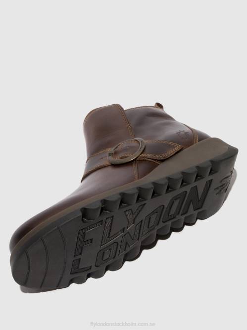 ankelboots med spänne sias812 kvinnor Fly London 2T02158 dk. brun