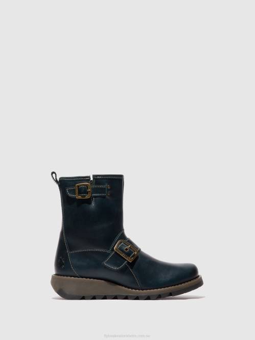 ankelboots med spänne sino525 kvinnor Fly London 2T02137 Kungsblått