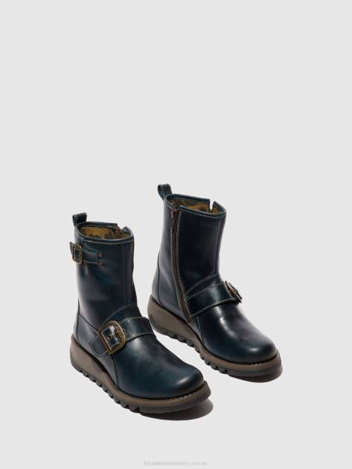ankelboots med spänne sino525 kvinnor Fly London 2T02137 Kungsblått