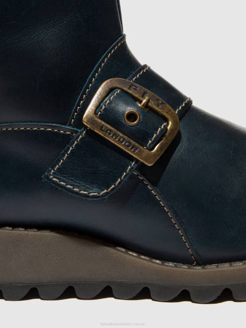 ankelboots med spänne sino525 kvinnor Fly London 2T02137 Kungsblått