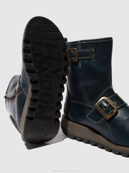 ankelboots med spänne sino525 kvinnor Fly London 2T02137 Kungsblått