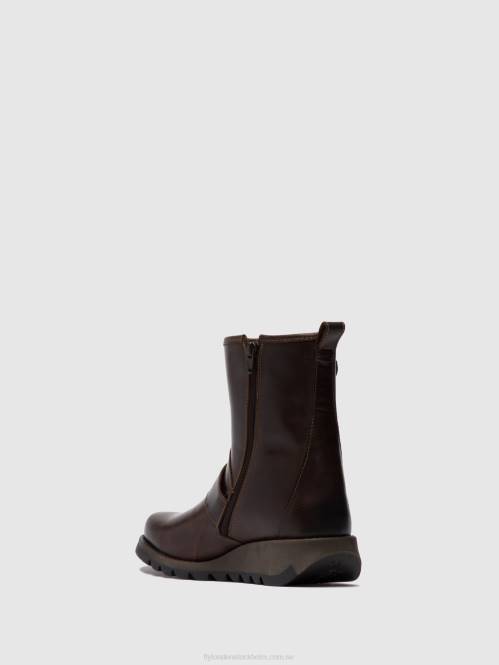 ankelboots med spänne sino525 kvinnor Fly London 2T02266 dk.brown