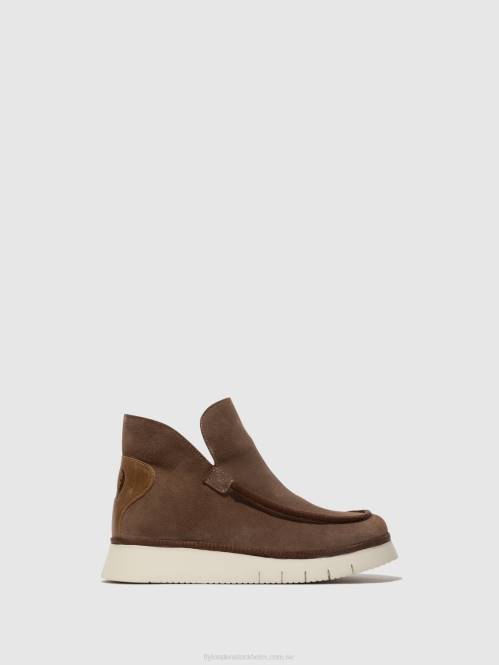 ankelstövlar med rund tå coze348 kvinnor Fly London 2T0284 taupe/kamel
