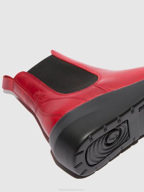 chelsea ankelboots bety502 kvinnor Fly London 2T02230 matta röd