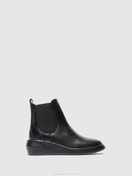 chelsea ankelboots bety502 kvinnor Fly London 2T02232 matta svart