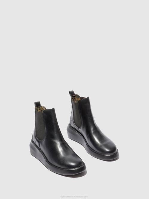 chelsea ankelboots bety502 kvinnor Fly London 2T02232 matta svart