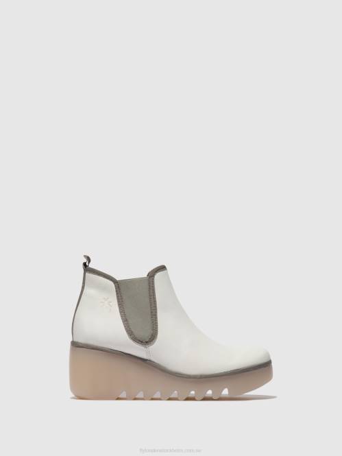 chelsea ankelboots byne349 kvinnor Fly London 2T02144 vit (mjölkig sula)