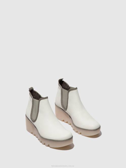 chelsea ankelboots byne349 kvinnor Fly London 2T02144 vit (mjölkig sula)