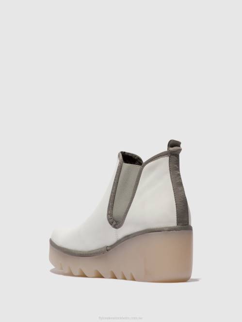 chelsea ankelboots byne349 kvinnor Fly London 2T02144 vit (mjölkig sula)