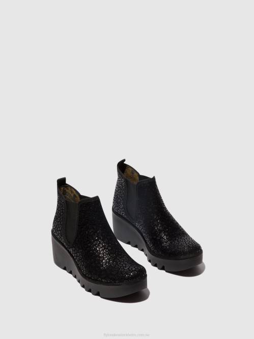 chelsea ankelboots byne349 kvinnor Fly London 2T02149 antracitfläckar