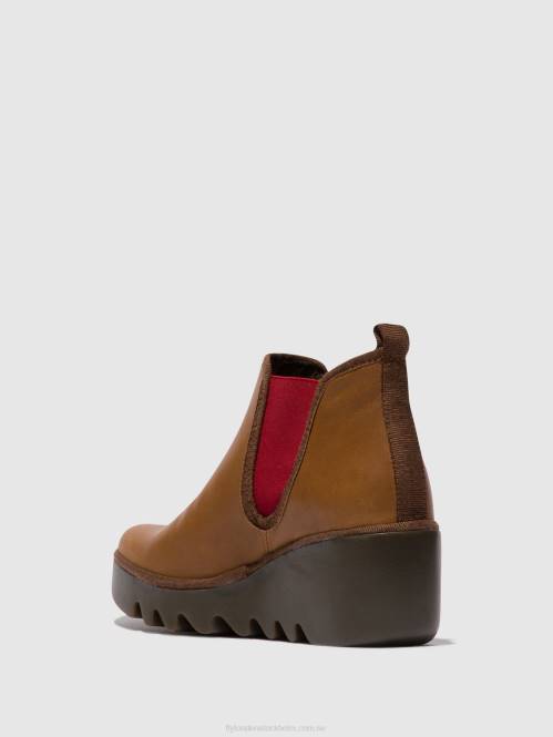 chelsea ankelboots byne349 kvinnor Fly London 2T02152 cuoio (röd resår)