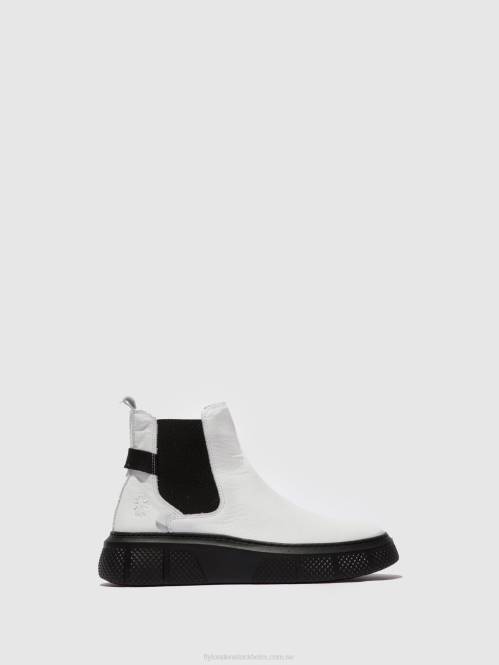 chelsea ankelboots ebbe479 kvinnor Fly London 2T02169 dublin white (svart sula)