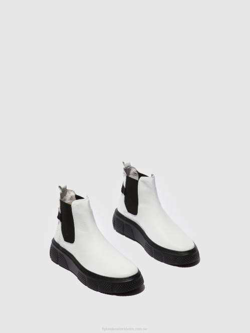 chelsea ankelboots ebbe479 kvinnor Fly London 2T02169 dublin white (svart sula)