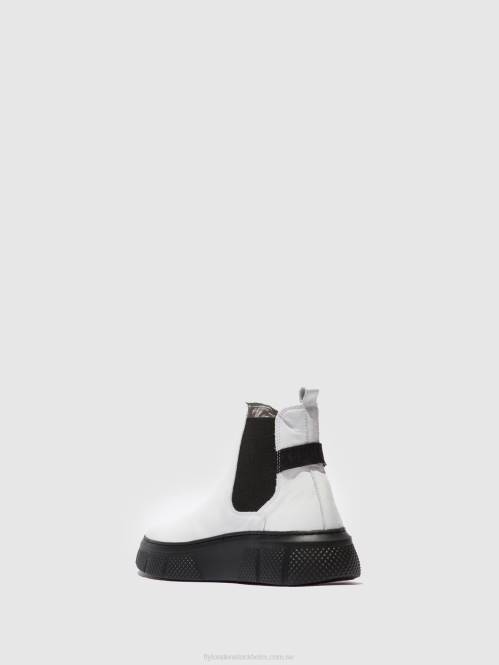 chelsea ankelboots ebbe479 kvinnor Fly London 2T02169 dublin white (svart sula)