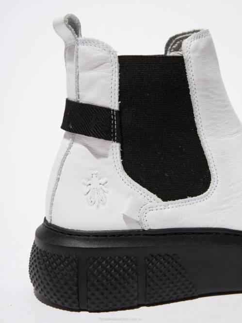 chelsea ankelboots ebbe479 kvinnor Fly London 2T02169 dublin white (svart sula)