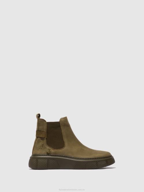 chelsea ankelboots ebbe479 kvinnor Fly London 2T02228 sorano militär