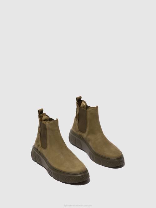 chelsea ankelboots ebbe479 kvinnor Fly London 2T02228 sorano militär