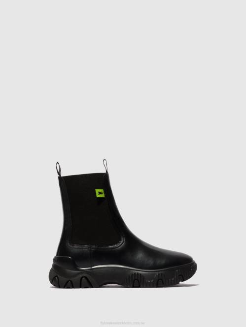 chelsea ankelboots faty885 kvinnor Fly London 2T02159 tunder svart