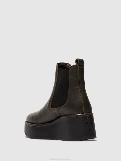 chelsea ankelboots hama238 kvinnor Fly London 2T02139 dk. grön