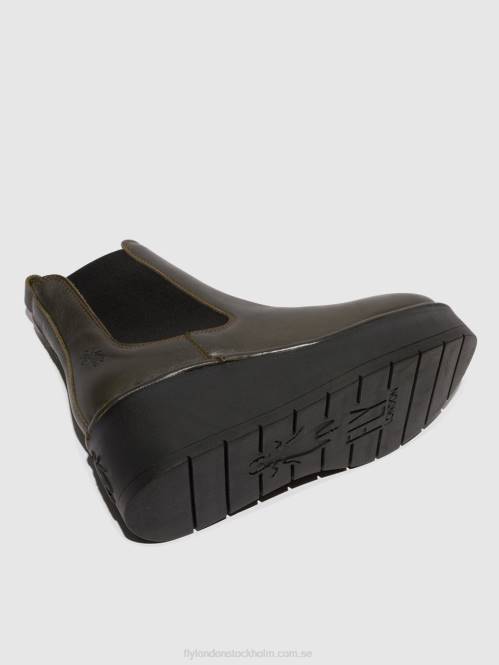 chelsea ankelboots hama238 kvinnor Fly London 2T02139 dk. grön