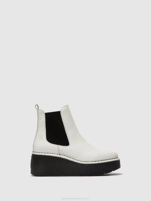 chelsea ankelboots hama238 kvinnor Fly London 2T02140 vit