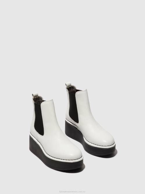 chelsea ankelboots hama238 kvinnor Fly London 2T02140 vit