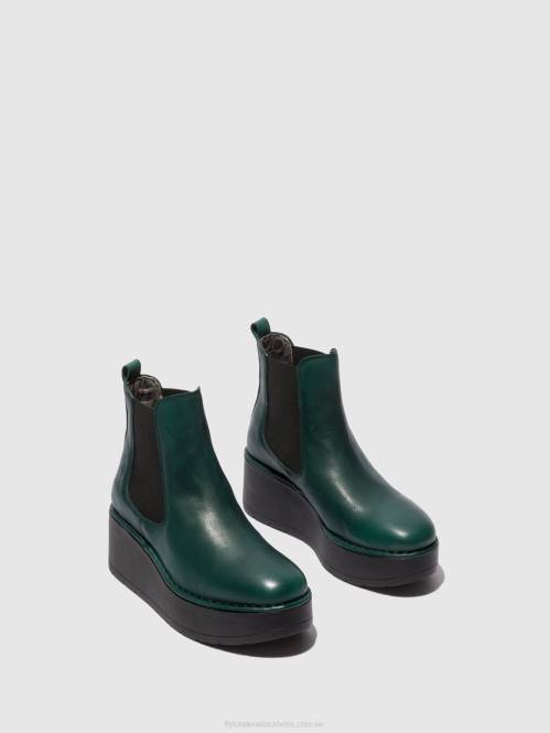 chelsea ankelboots hama238 kvinnor Fly London 2T02226 verona grön skog