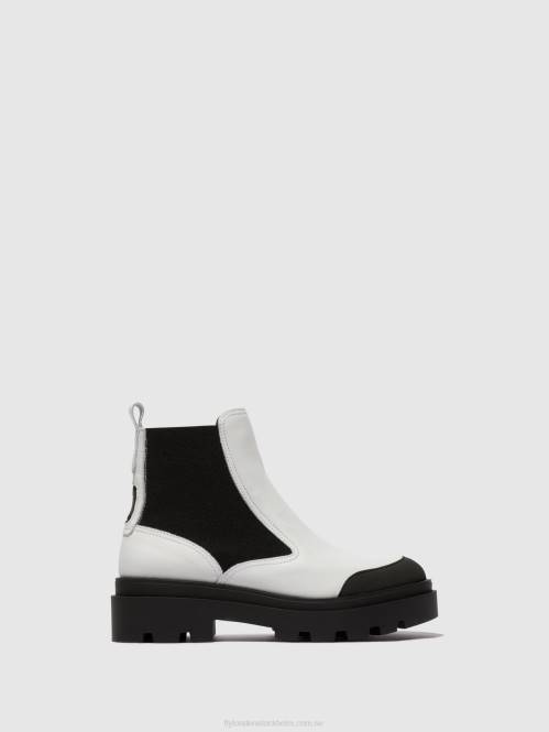 chelsea ankelboots jeba879 kvinnor Fly London 2T02134 vit