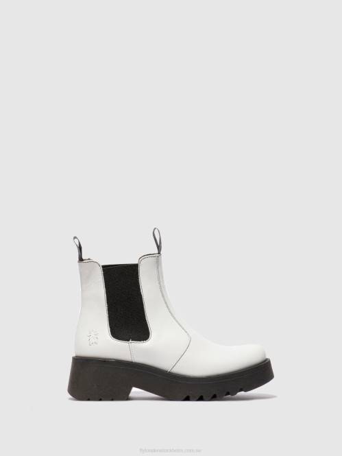 chelsea ankelboots medi789 kvinnor Fly London 2T02222 matta offwhite