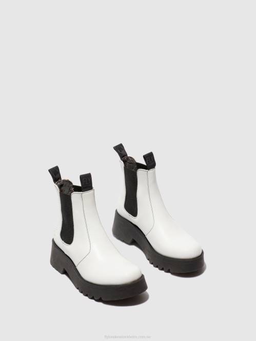 chelsea ankelboots medi789 kvinnor Fly London 2T02222 matta offwhite