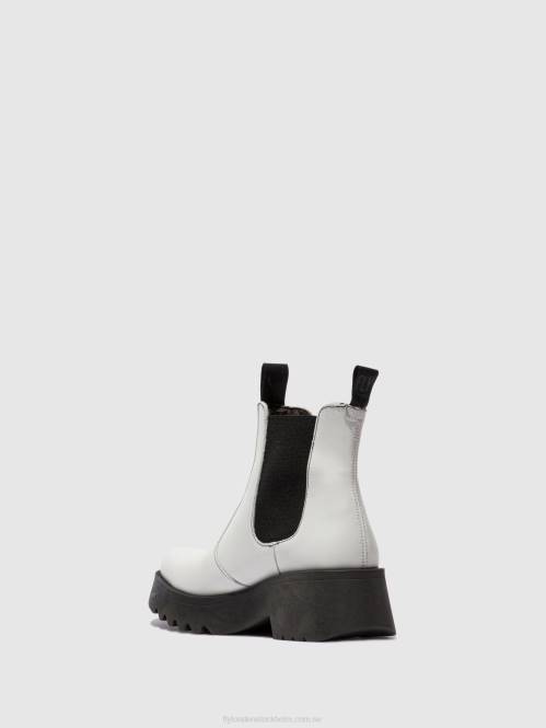 chelsea ankelboots medi789 kvinnor Fly London 2T02222 matta offwhite