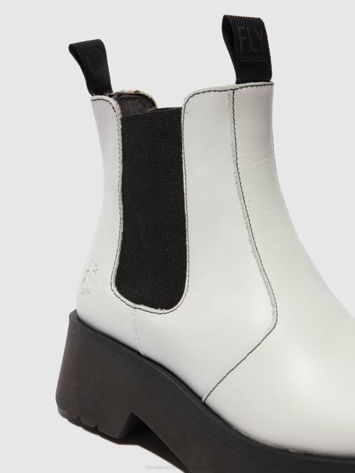 chelsea ankelboots medi789 kvinnor Fly London 2T02222 matta offwhite
