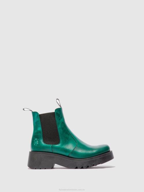 chelsea ankelboots medi789 kvinnor Fly London 2T02224 matta shamrock grön