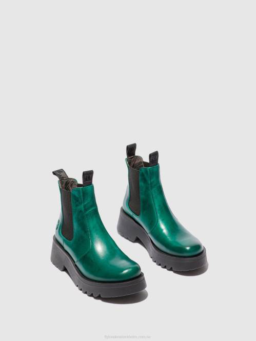 chelsea ankelboots medi789 kvinnor Fly London 2T02224 matta shamrock grön