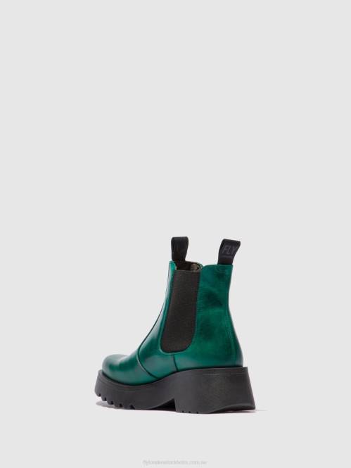 chelsea ankelboots medi789 kvinnor Fly London 2T02224 matta shamrock grön