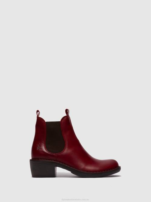 chelsea ankelboots meme030 kvinnor Fly London 2T02256 matta röd