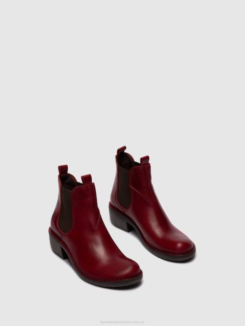 chelsea ankelboots meme030 kvinnor Fly London 2T02256 matta röd
