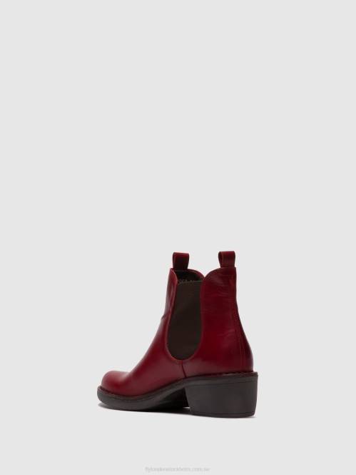 chelsea ankelboots meme030 kvinnor Fly London 2T02256 matta röd