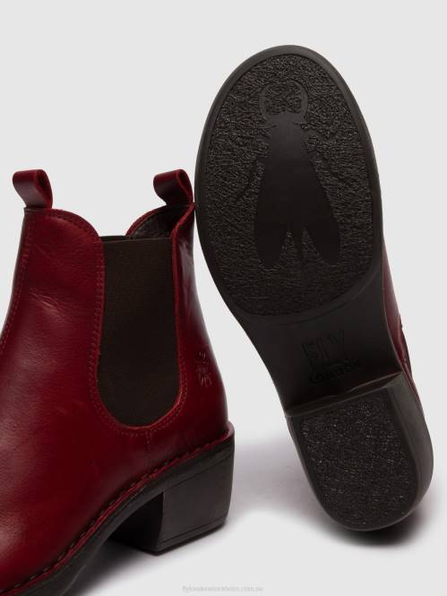 chelsea ankelboots meme030 kvinnor Fly London 2T02256 matta röd