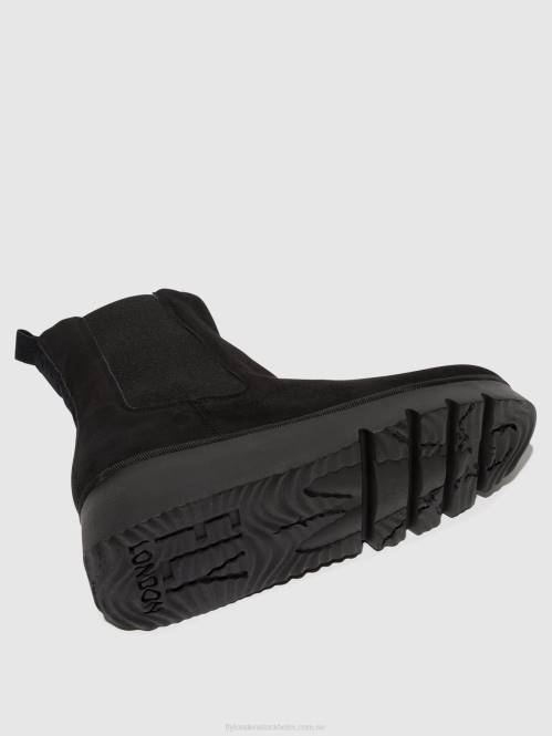 chelsea ankelboots paty405 kvinnor Fly London 2T026 svart mocka för barn
