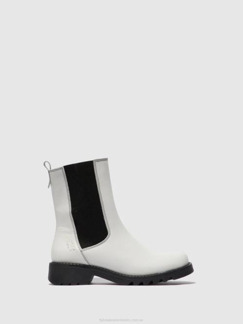 chelsea ankelboots rein795 kvinnor Fly London 2T02217 matta offwhite (svart)