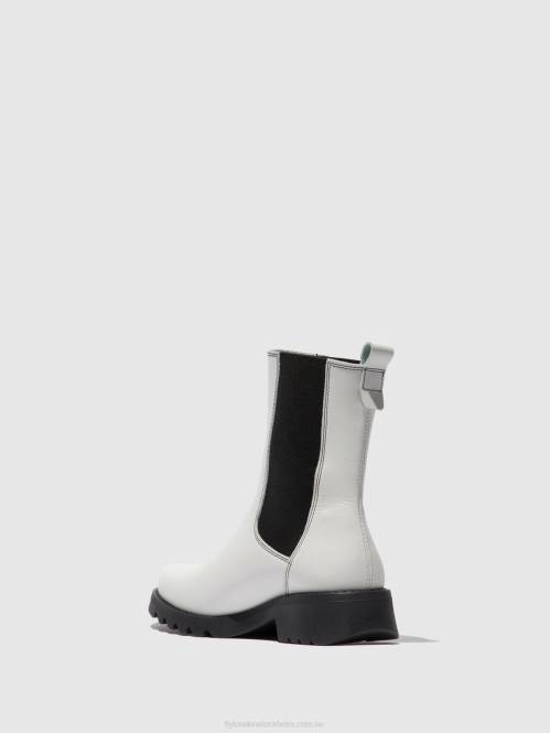 chelsea ankelboots rein795 kvinnor Fly London 2T02217 matta offwhite (svart)
