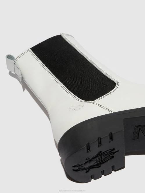 chelsea ankelboots rein795 kvinnor Fly London 2T02217 matta offwhite (svart)